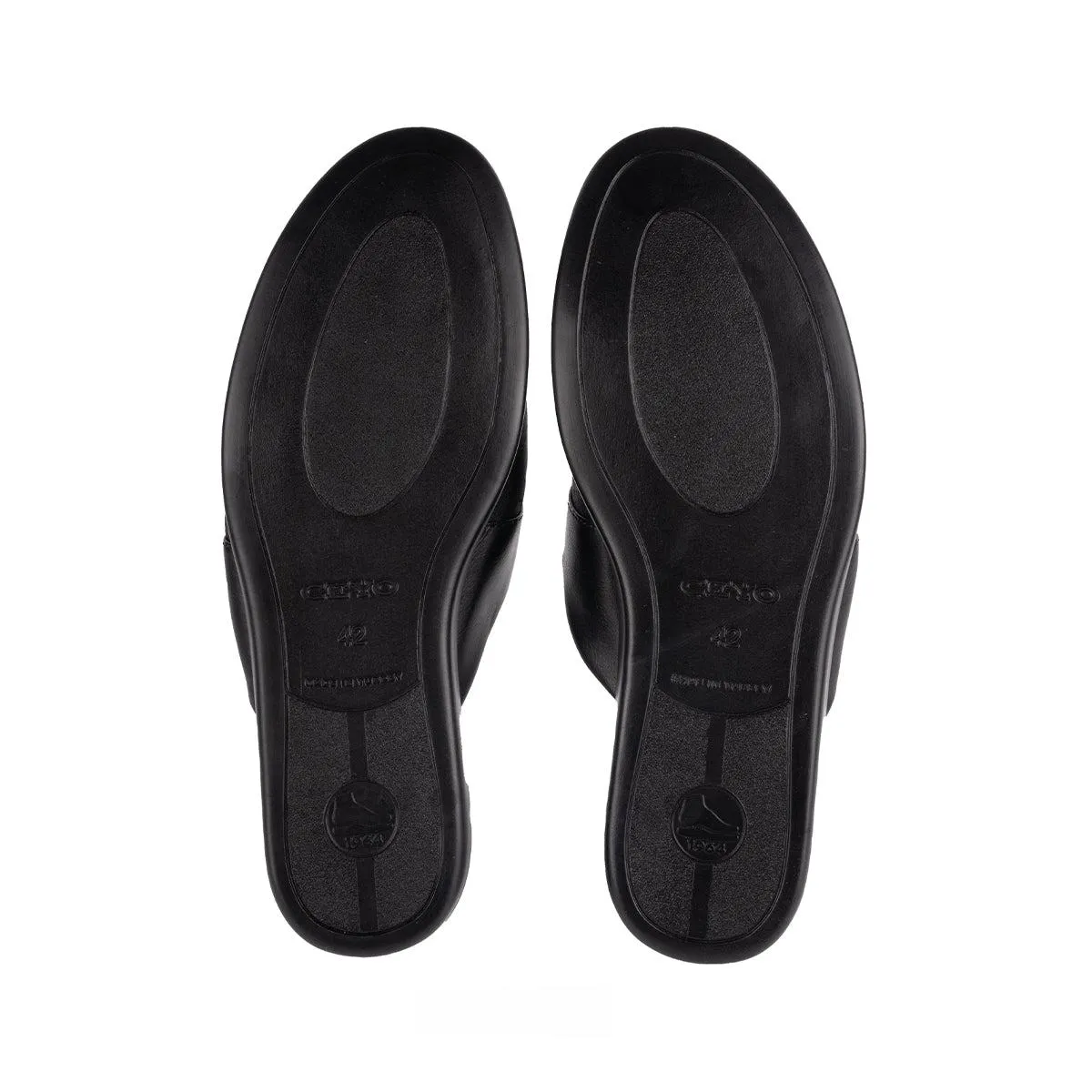 Ceyo Anatomic Chique Mules Slip Ons Fabric Black Colour For Men