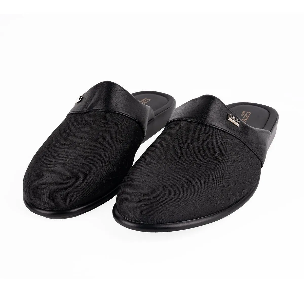 Ceyo Anatomic Chique Mules Slip Ons Fabric Black Colour For Men