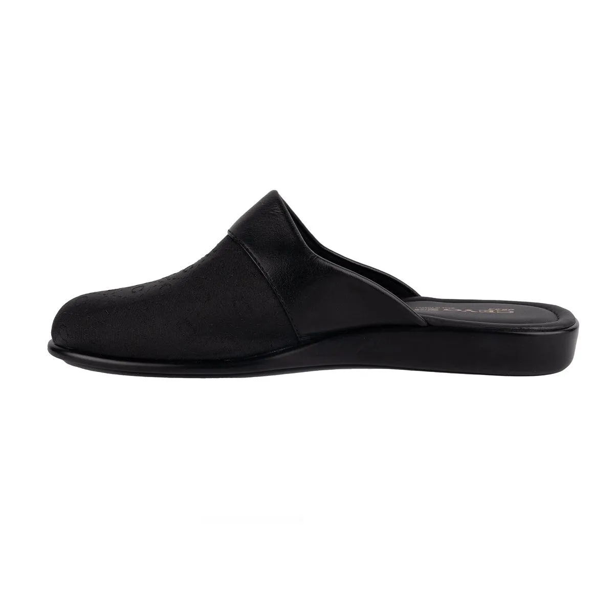 Ceyo Anatomic Chique Mules Slip Ons Fabric Black Colour For Men