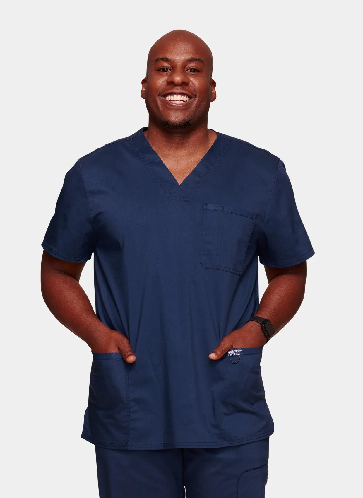 Cherokee WW Revolution Men-s V-Neck Scrub Top WWE670 - Navy