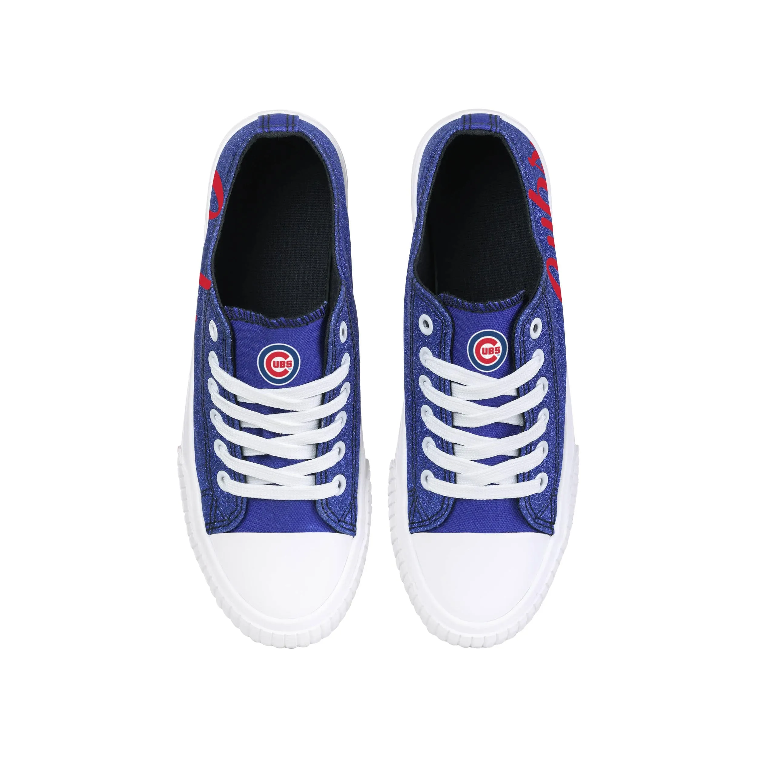 Chicago Cubs MLB Womens Color Glitter Canvas Shoes