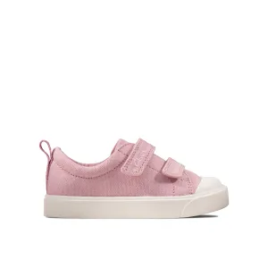 Clarks City Bright T Girls Pink Canvas Shoe