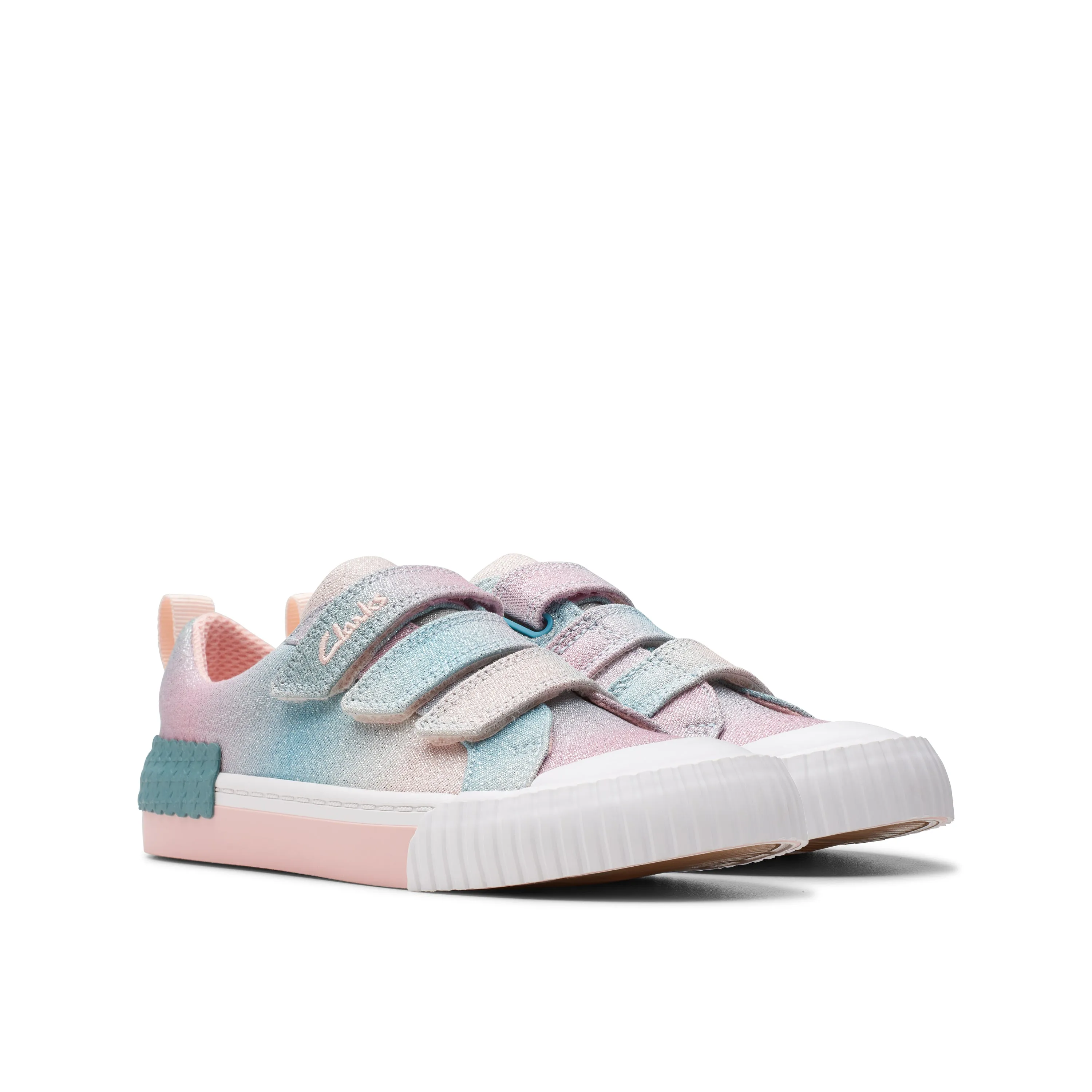 Clarks Foxing Brill K Girls Pastel Canvas Shoe