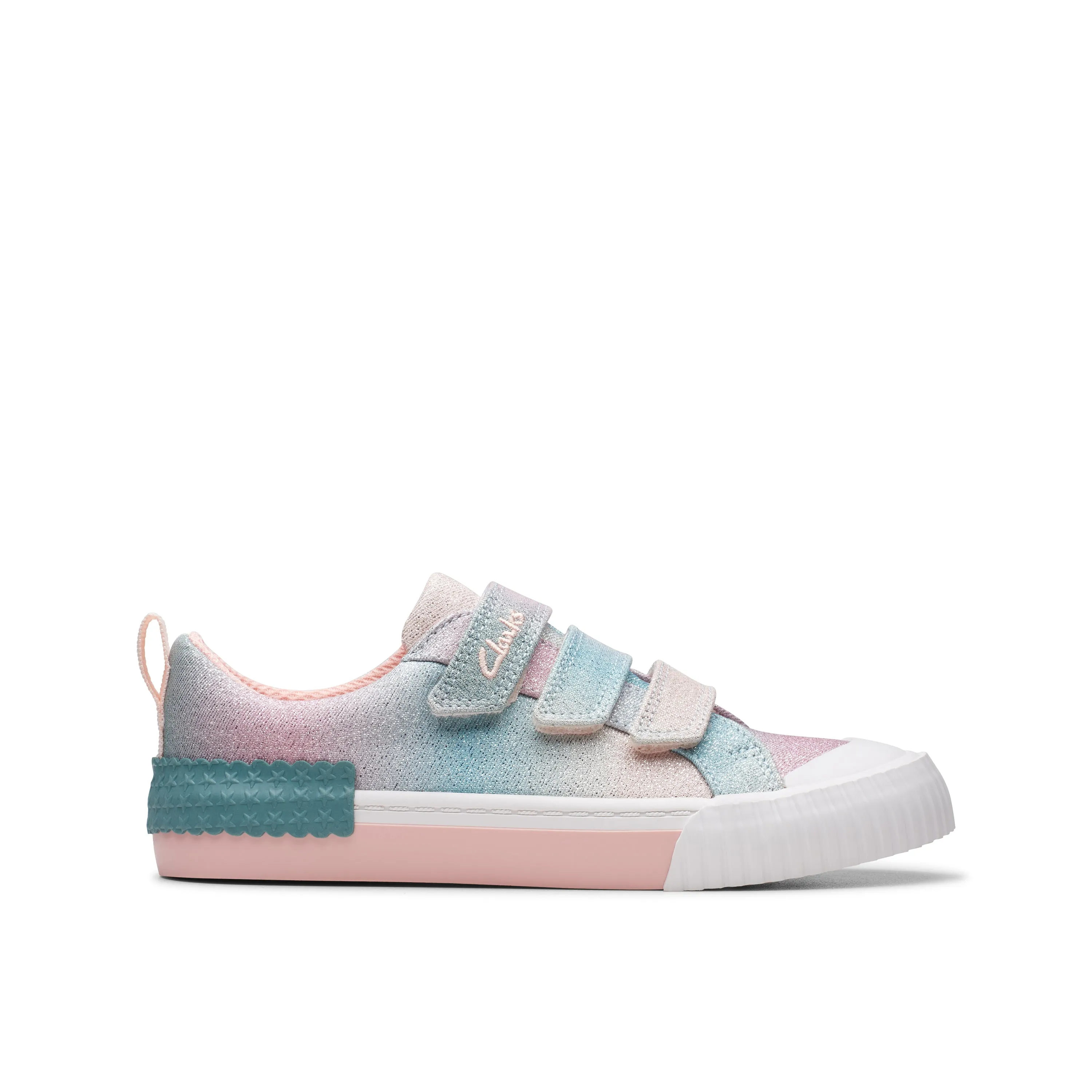 Clarks Foxing Brill K Girls Pastel Canvas Shoe