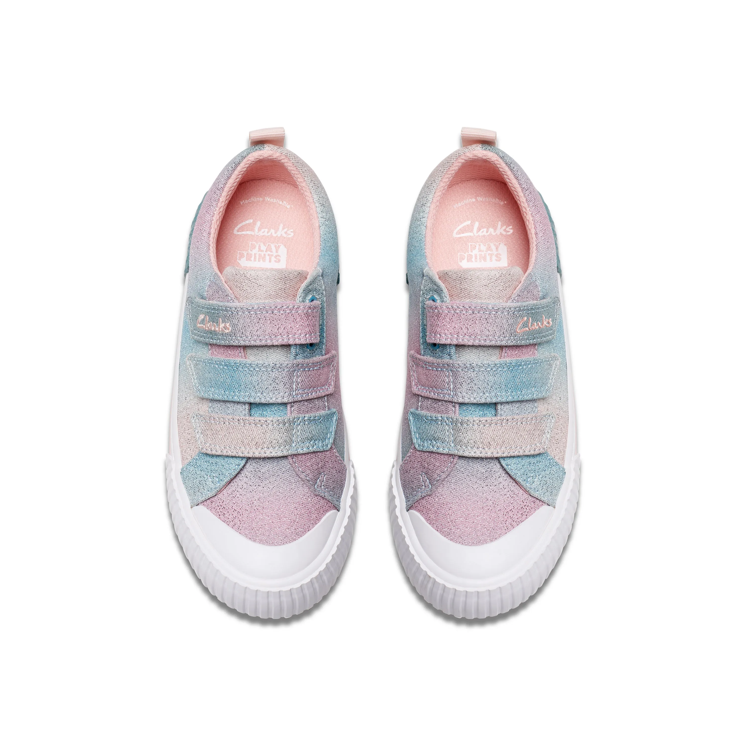 Clarks Foxing Brill K Girls Pastel Canvas Shoe