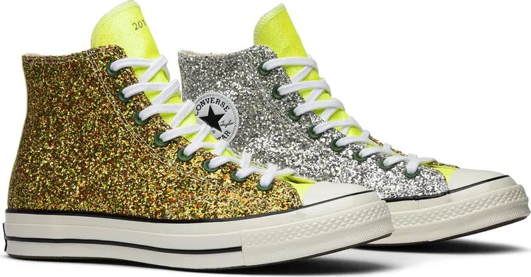 Converse JW Anderson x Chuck 70 High Glitter Pack Sneakers - Gold Silver