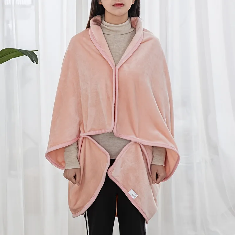 Cozy Wearable Blanket with Sleeves - Soft, Stretchy Fleece-Lined Hoodie for Office, Car, Camping & Sofa Use - Machine Washable