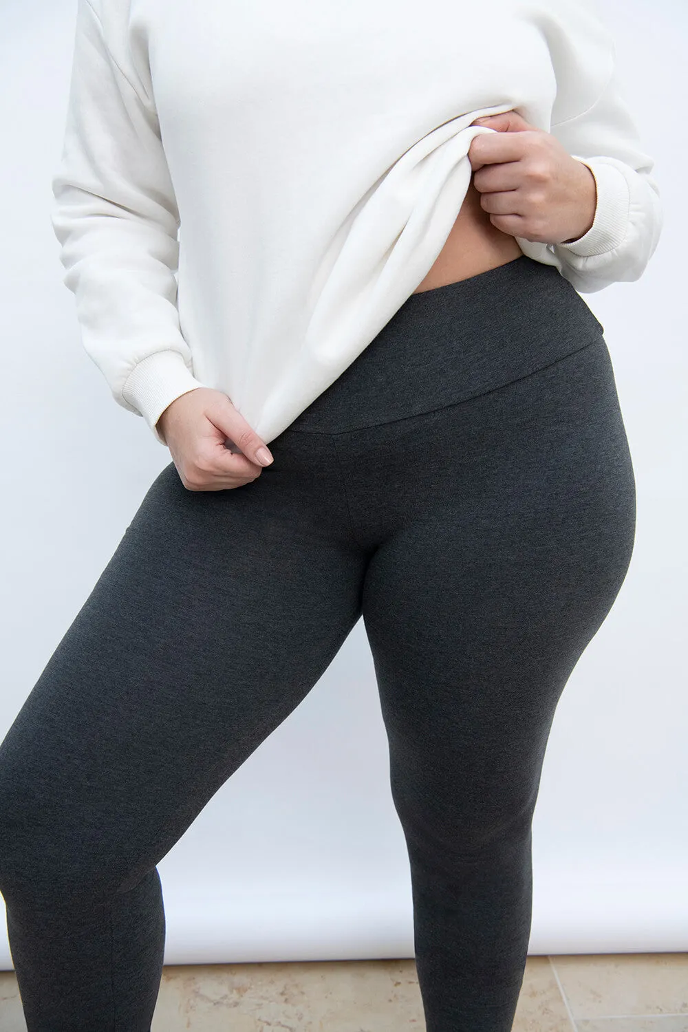 Curve Everyday High Waisted Leggings - Dark Grey Marl