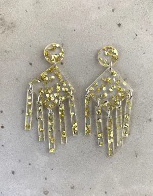 Dangle Earring Gold Glitter