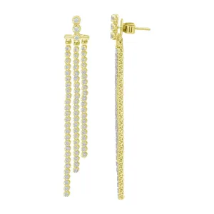 DIAMOND TWO PART TENNIS DROP EARRINGS