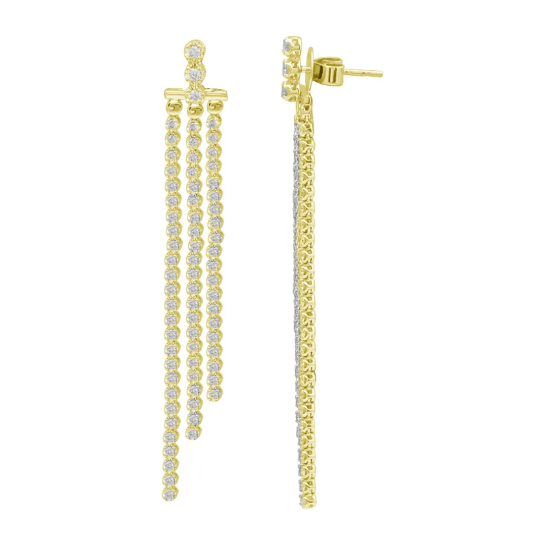 DIAMOND TWO PART TENNIS DROP EARRINGS