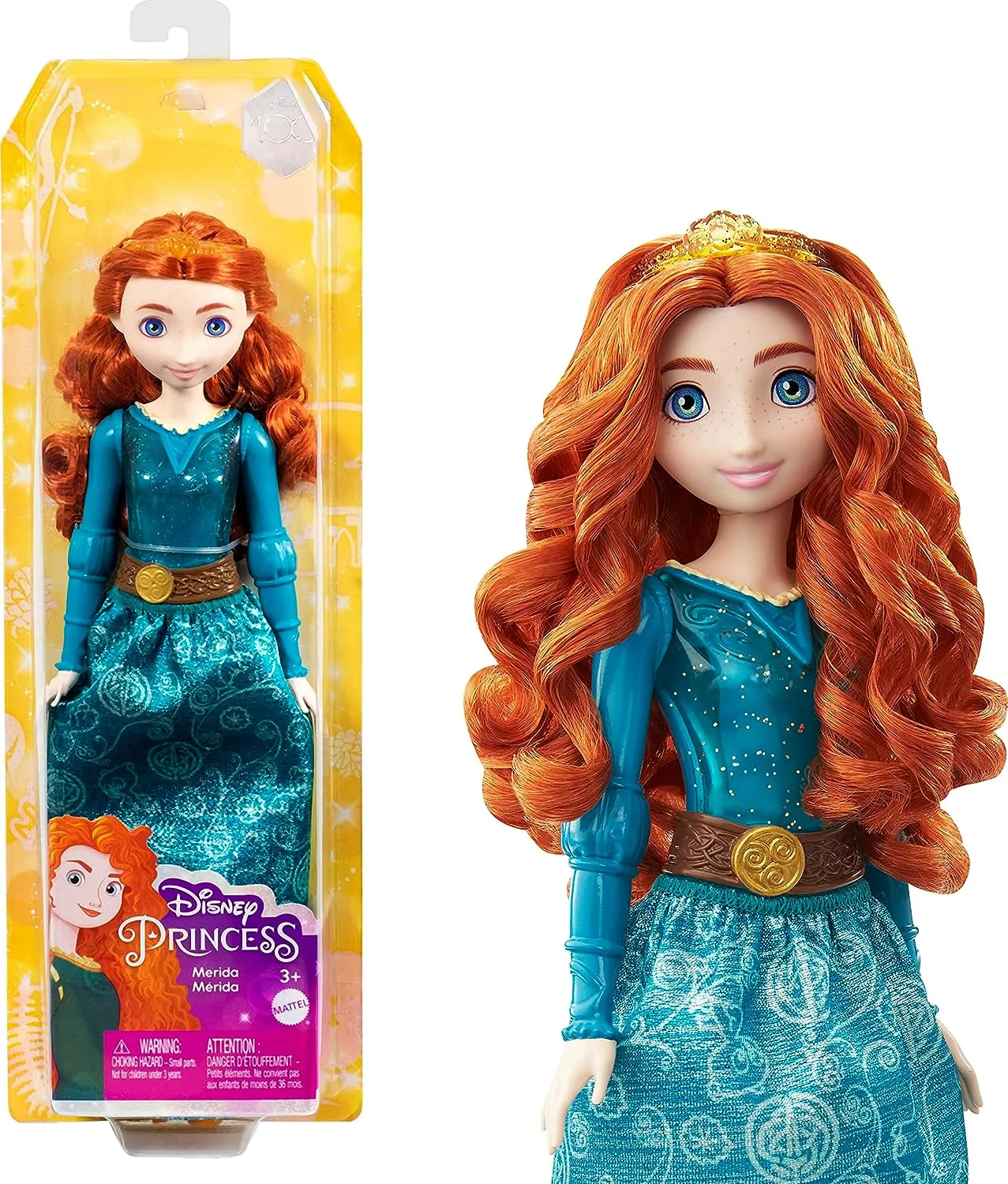 Disney Princess Merida Posable Fashion Doll with Sparkling Clothing and Accessories for Kids Ages 3 