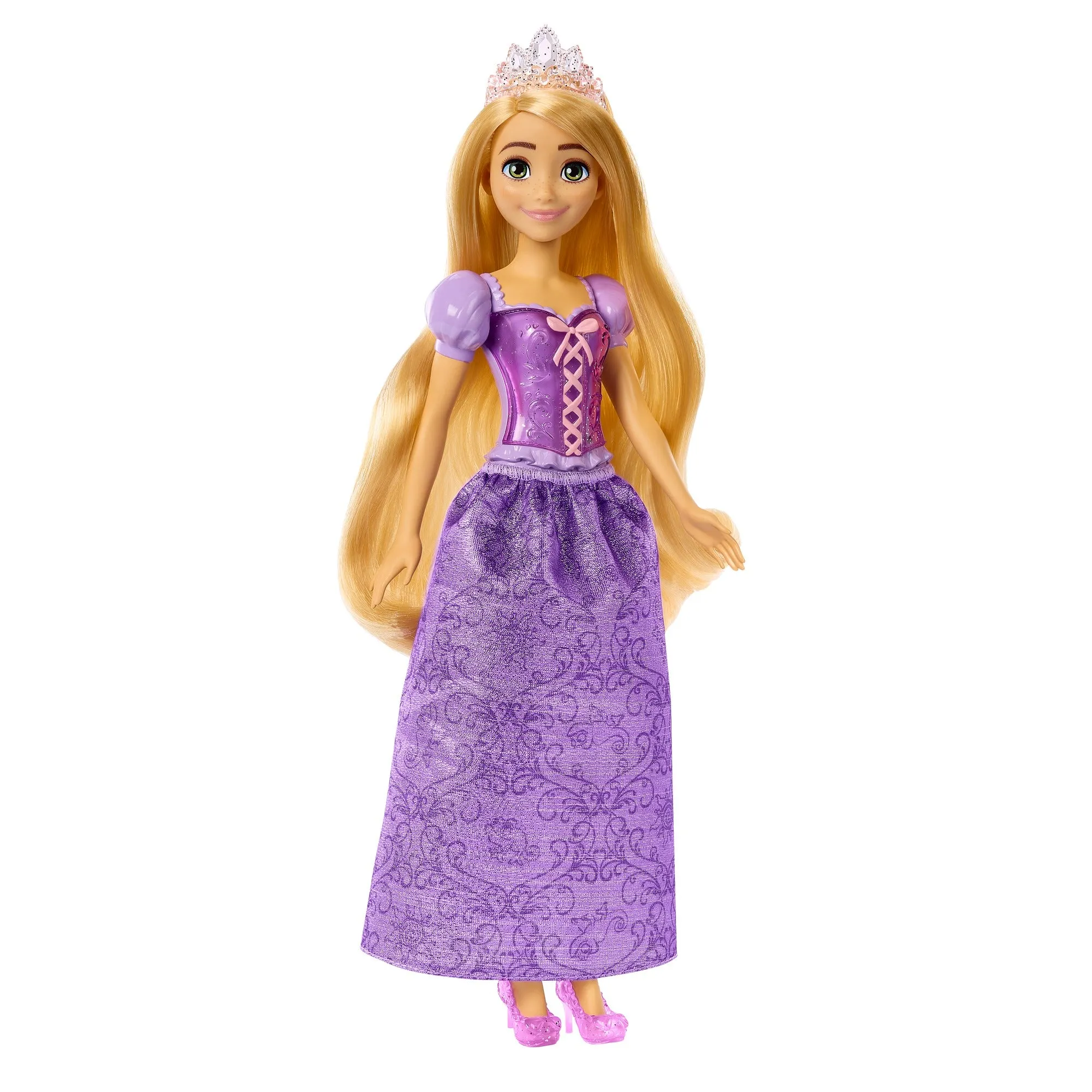 Disney Princess Rapunzel Posable Fashion Doll with Sparkling Clothing and Accessories for Kids Ages 3 