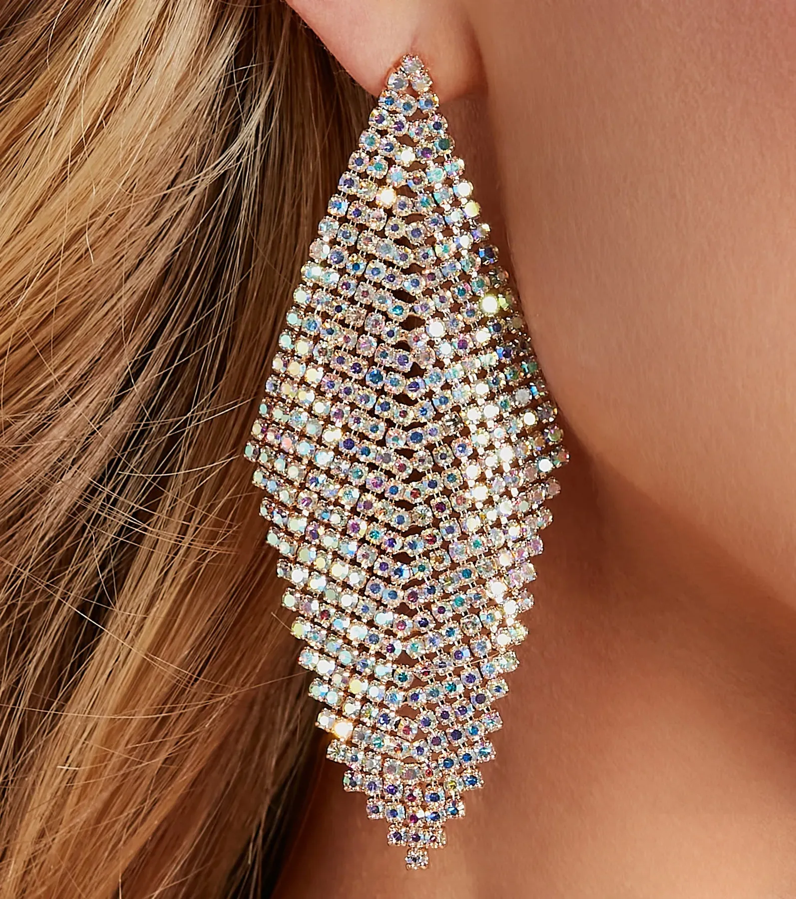 Dream Of Glam Iridescent Rhinestone Drop Earrings