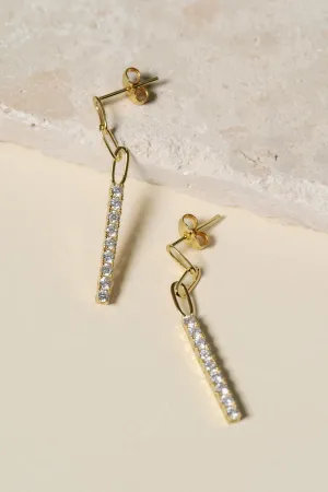 Elizabeth Pavé Paperclip Earrings