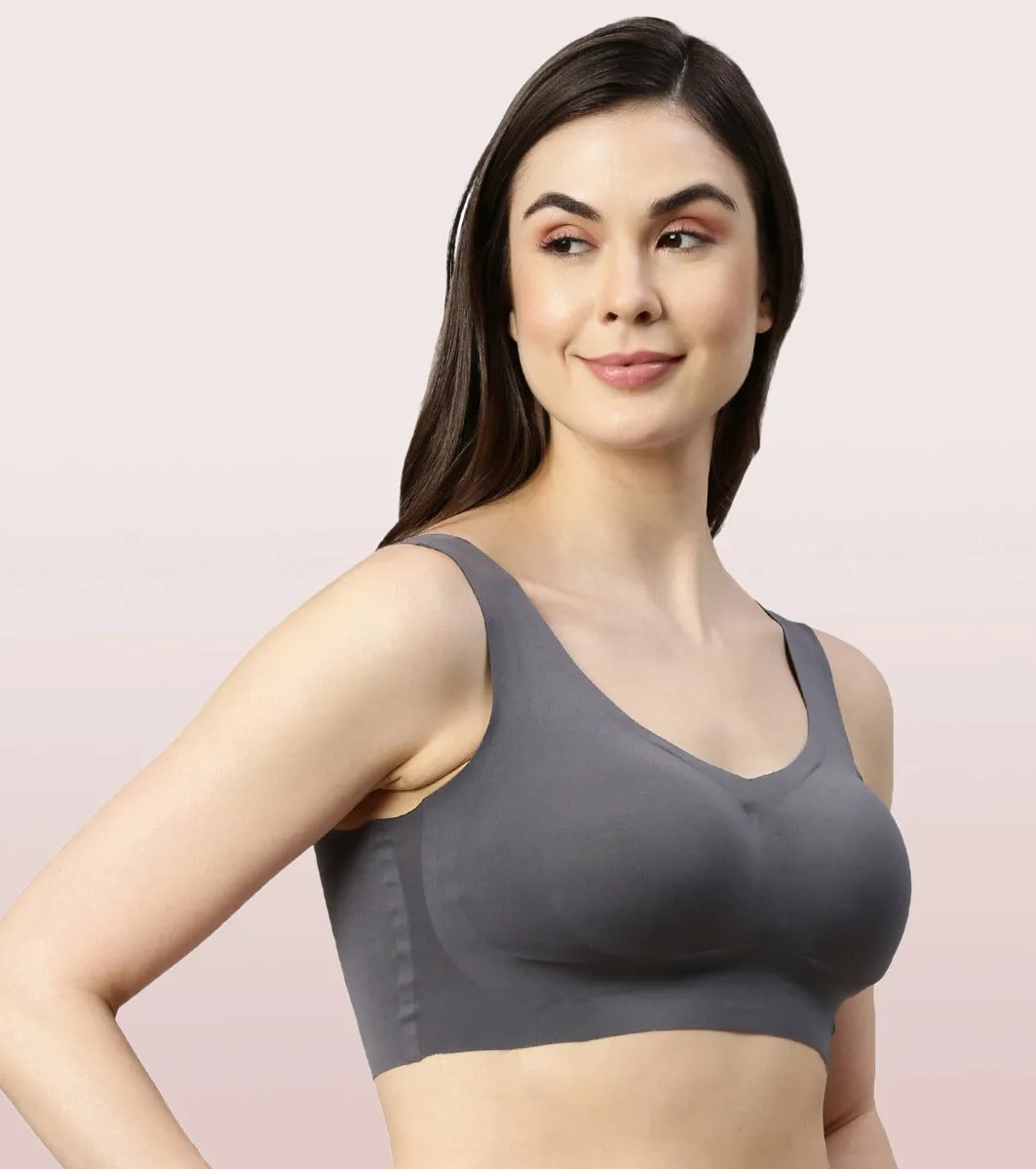 Enamor InvisiBra F070 Ultra Smooth Freedom Bra for Women- Padded Wirefree and Full Coverage - Pale Skin