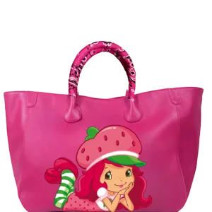 Everyday Vegan Tote - Strawberry Shrotcake Leather Hand Painted