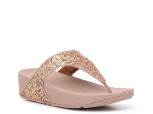 FitFlop Shimma Glitter Wedge Sandals, Rose Gold