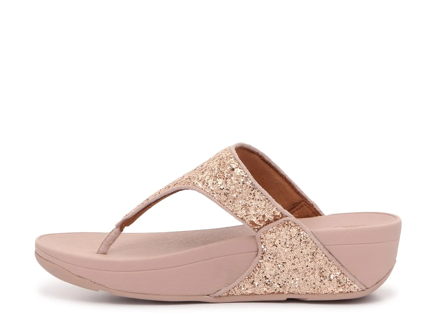 FitFlop Shimma Glitter Wedge Sandals, Rose Gold