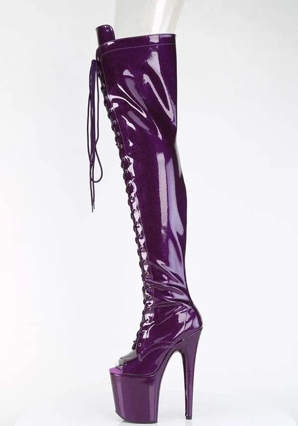 Flamingo-3021GP [Purple Glitter] | PLATFORM BOOTS [PREORDER]