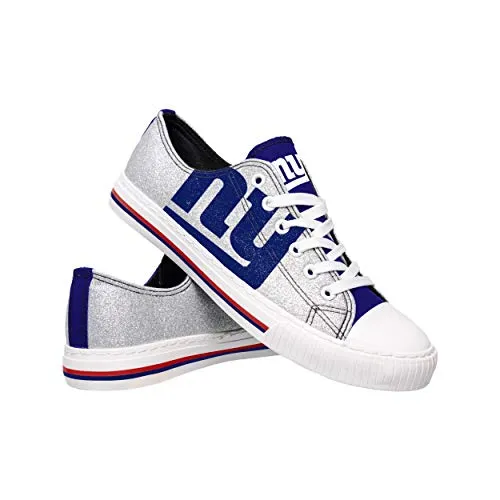 FOCO New York Giants NFL Womens Glitter Low Top Canvas Shoes - 10