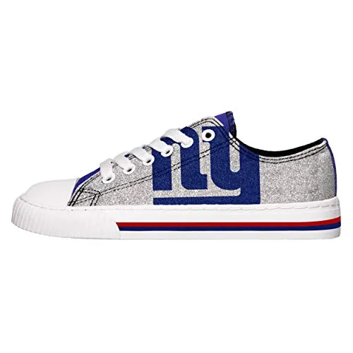 FOCO New York Giants NFL Womens Glitter Low Top Canvas Shoes - 10