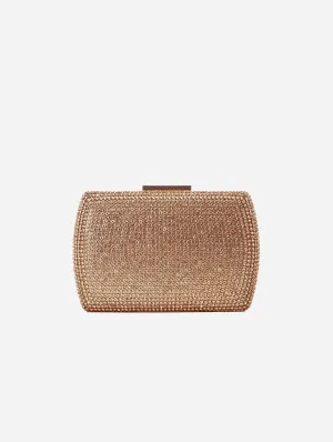 Francisca Vegan Glitter Clutch | Rose Gold