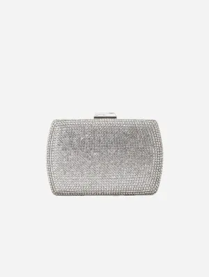 Francisca Vegan Glitter Clutch | Silver