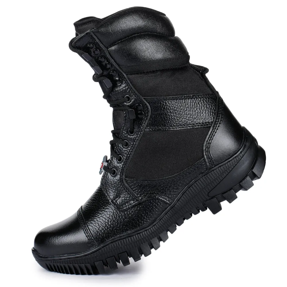 Freedom By Liberty Mens SOLDIER-01 Defence Lacing Black Trekking Boots