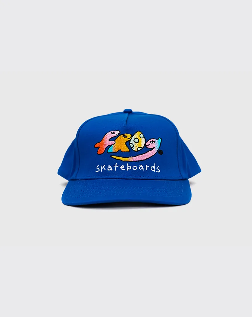 Frog Dino Logo 5 Panel Hat - Royal Blue