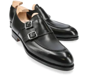 Genuine Leather PU Lining Buckle Strap Monk Shoes