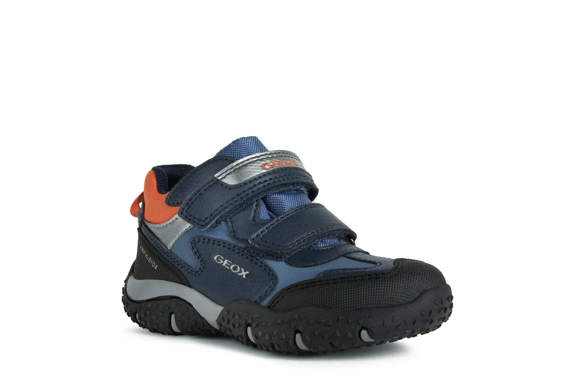 Geox Baltic Boys Navy-Orange Waterproof Trainer