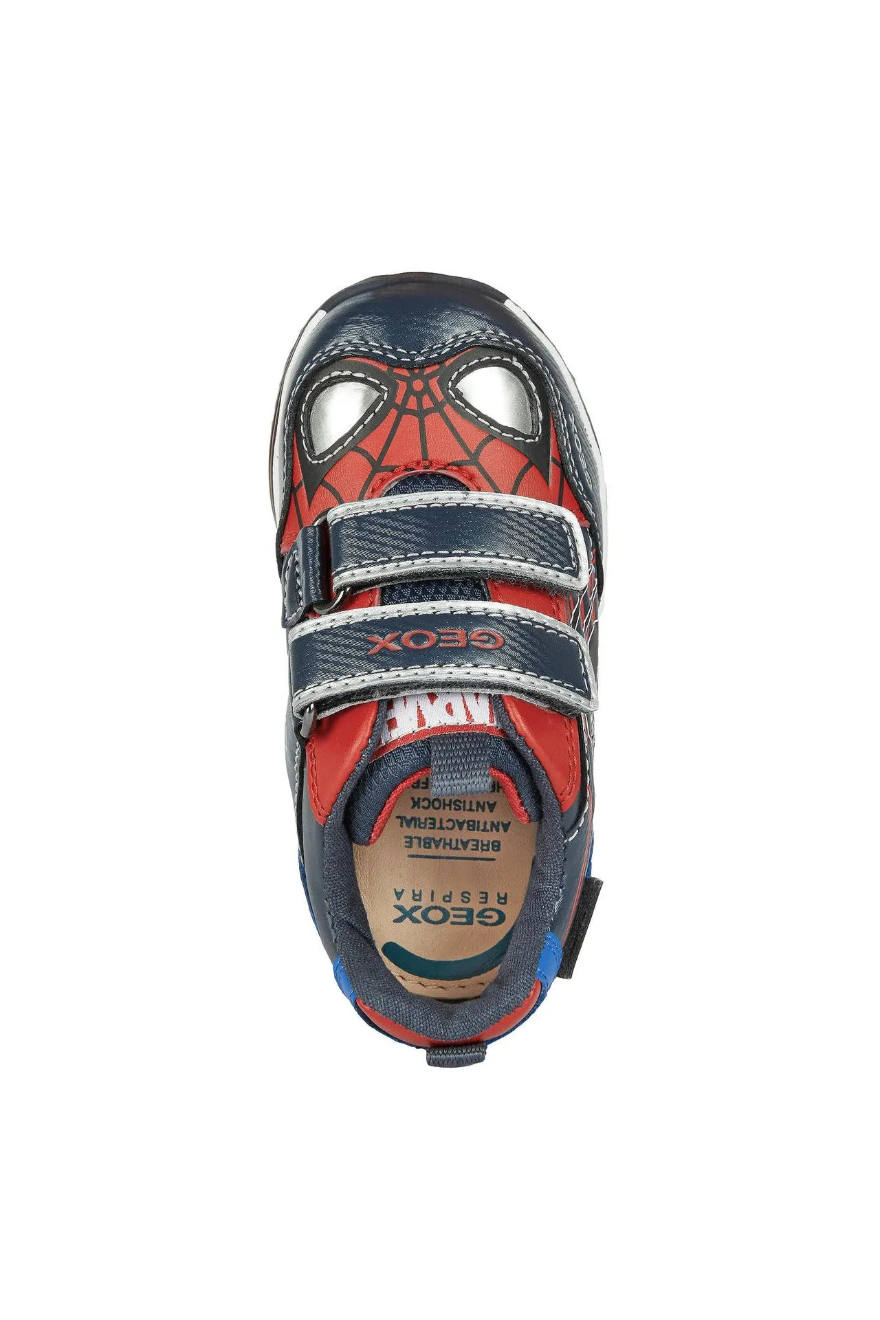 Geox Todo Spiderman Boys Navy-Red Lights Marvel Trainer