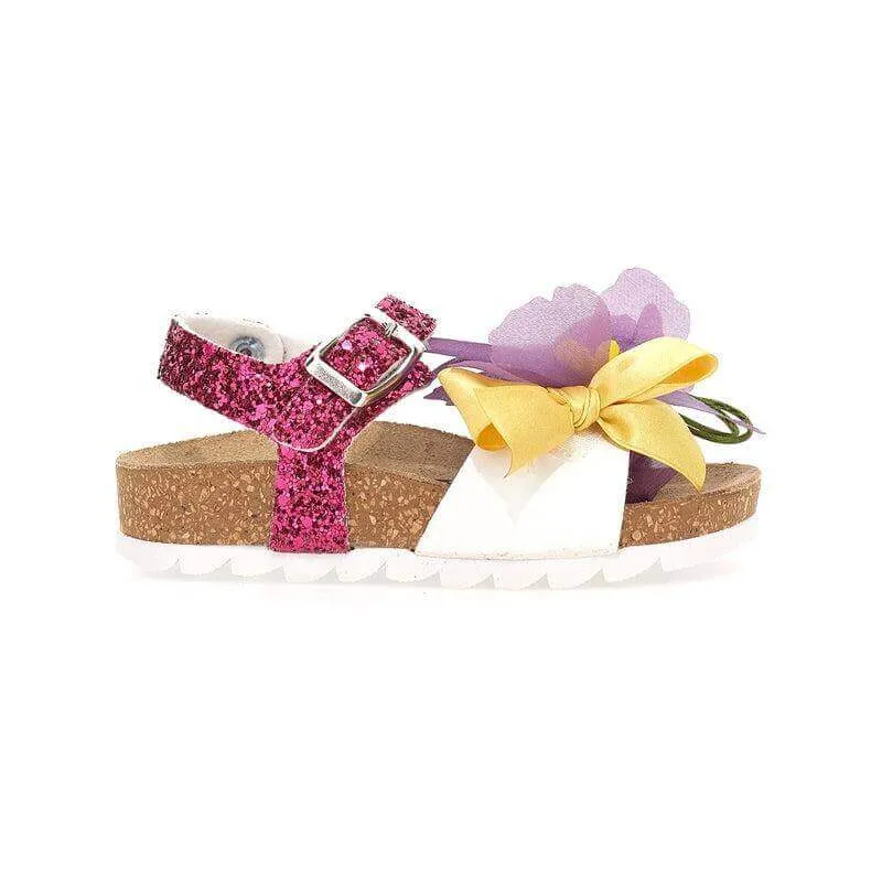 Girls Flower Glitter Sandal