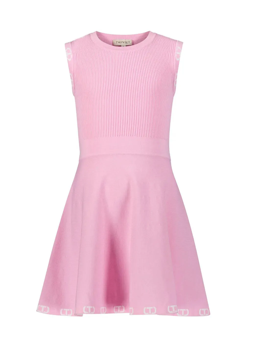 Girl's short dress with jacquard logo