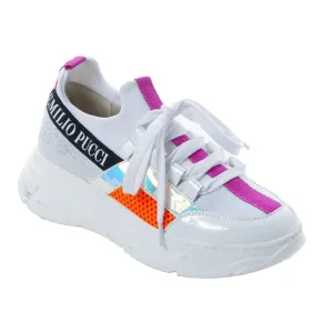 Girls White Logo Trainers