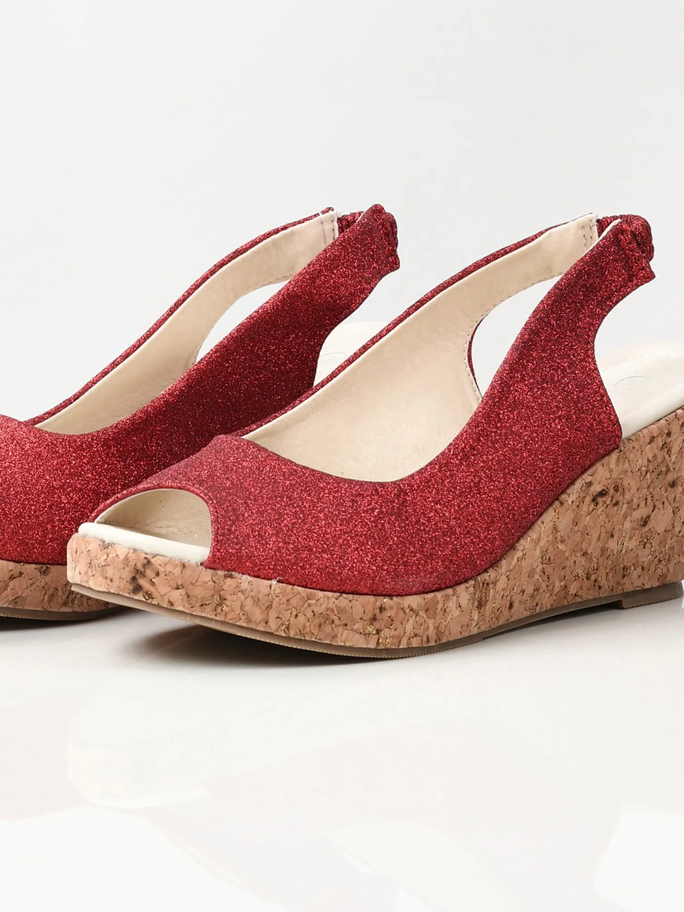 Glitter Wedges - Red