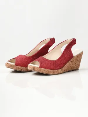 Glitter Wedges - Red