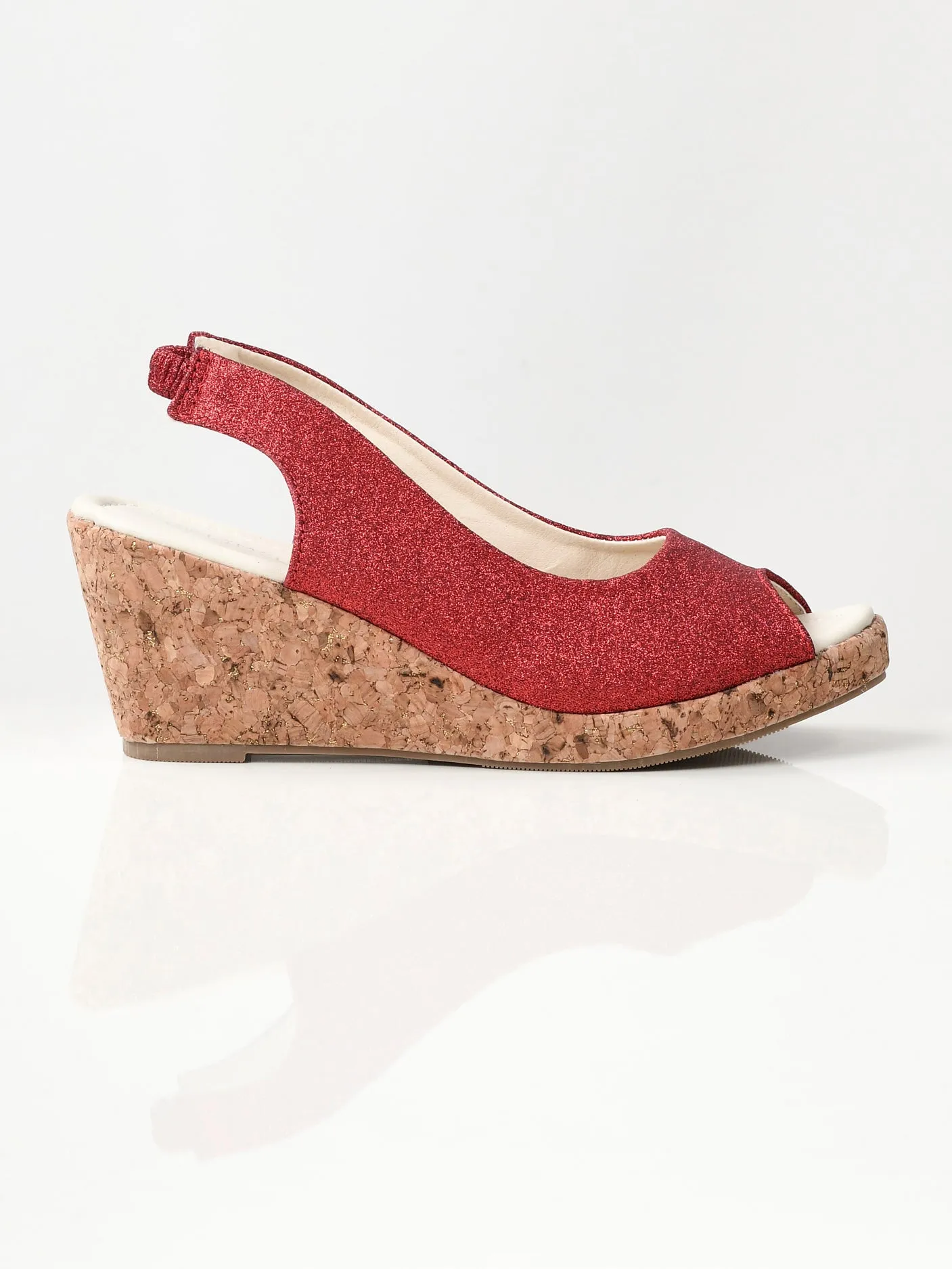 Glitter Wedges - Red