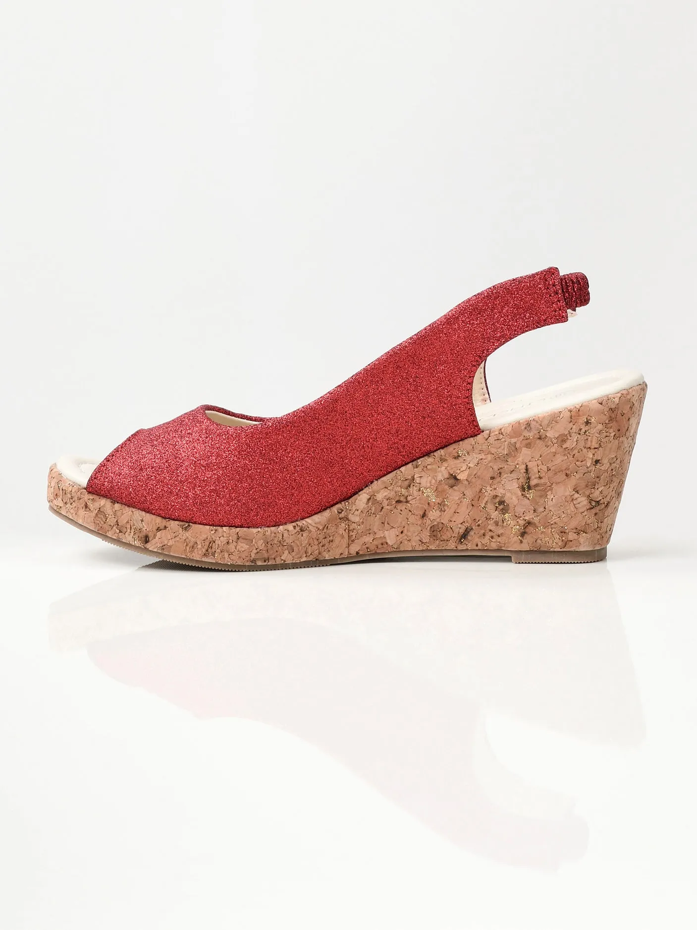 Glitter Wedges - Red