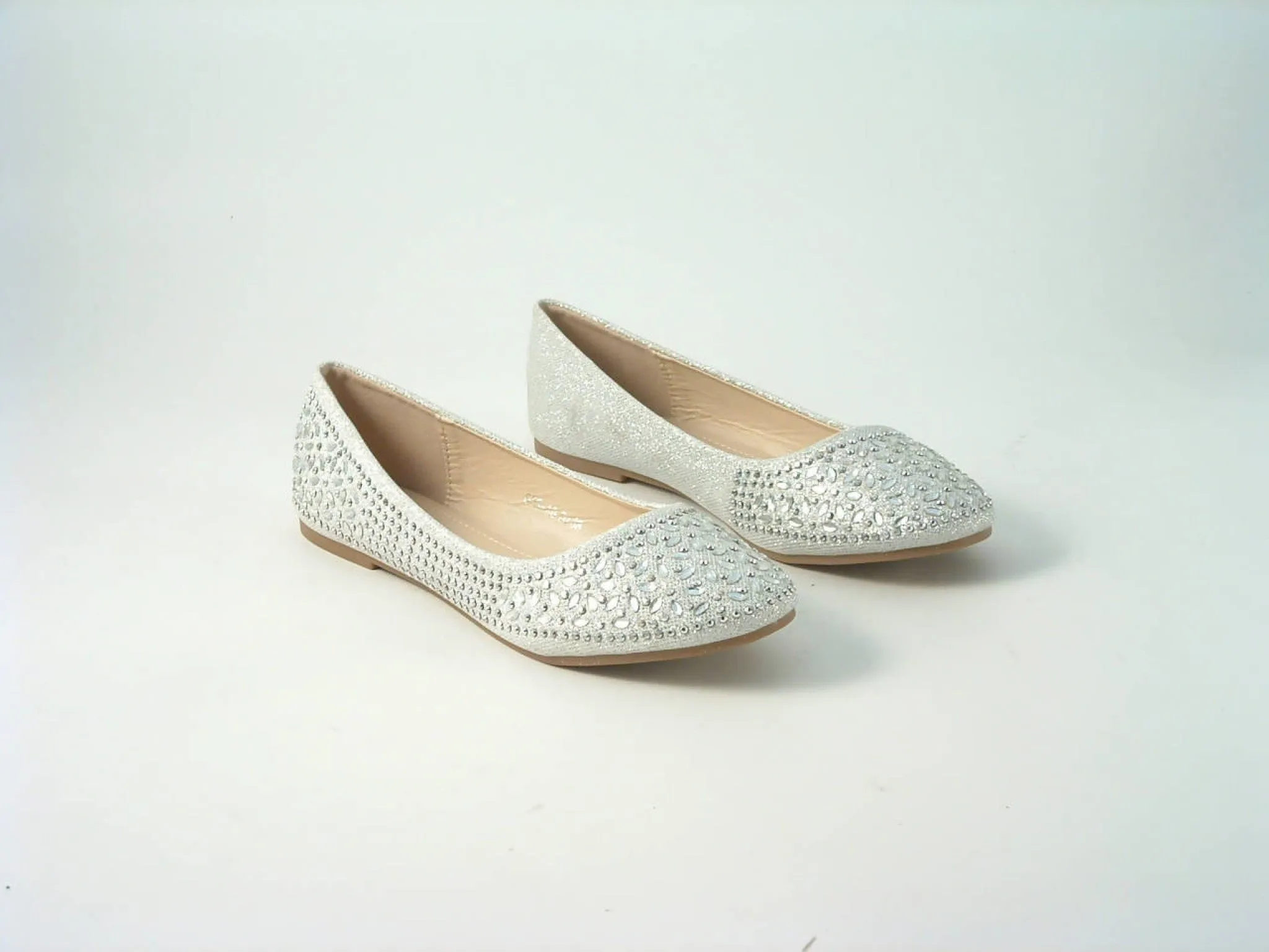 Glitz Shoes Divine Diamante Flat Ballerina Shoes