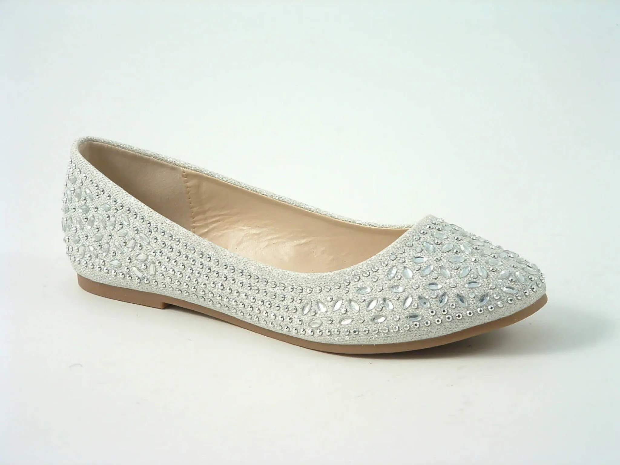 Glitz Shoes Divine Diamante Flat Ballerina Shoes