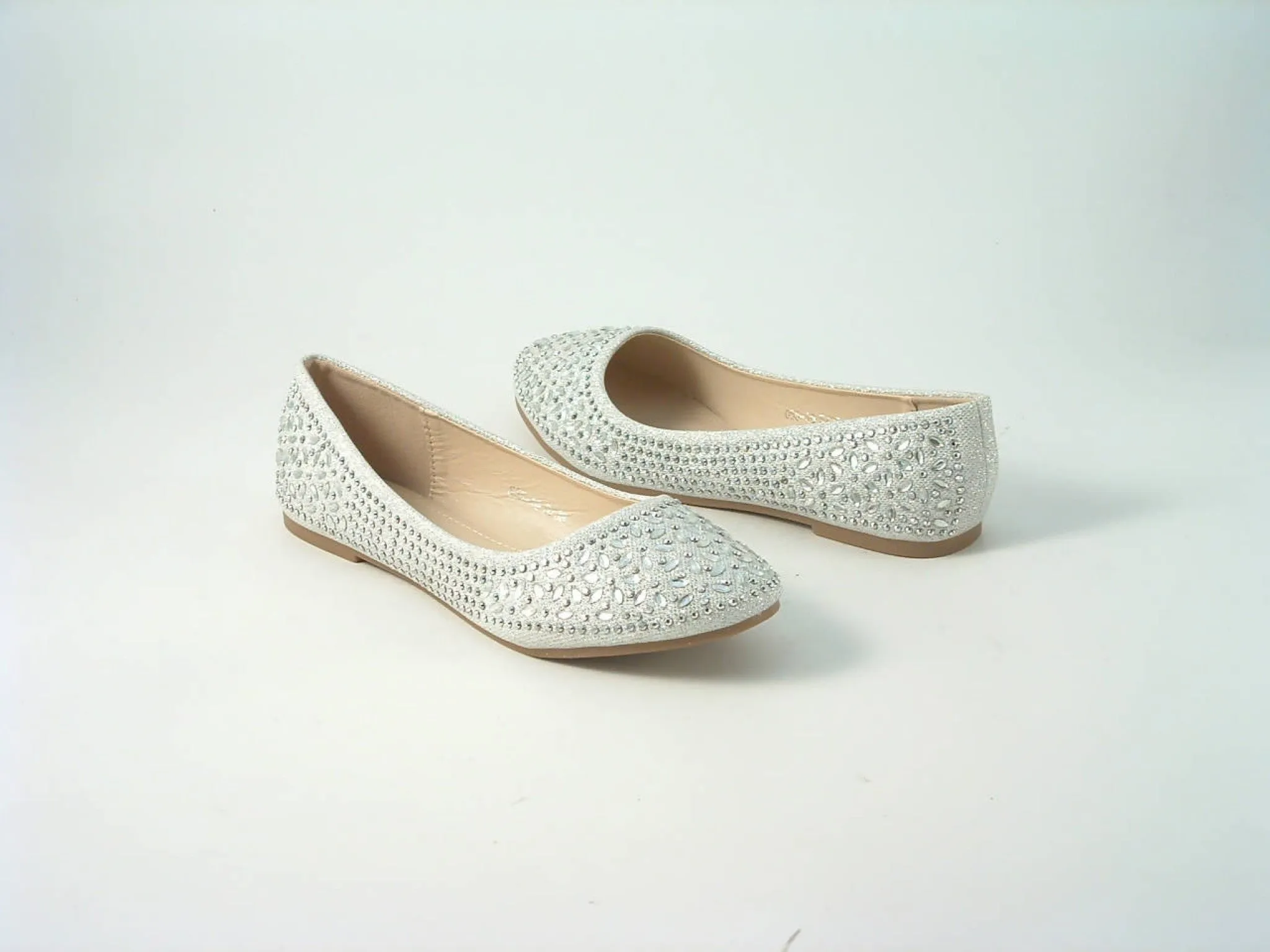 Glitz Shoes Divine Diamante Flat Ballerina Shoes