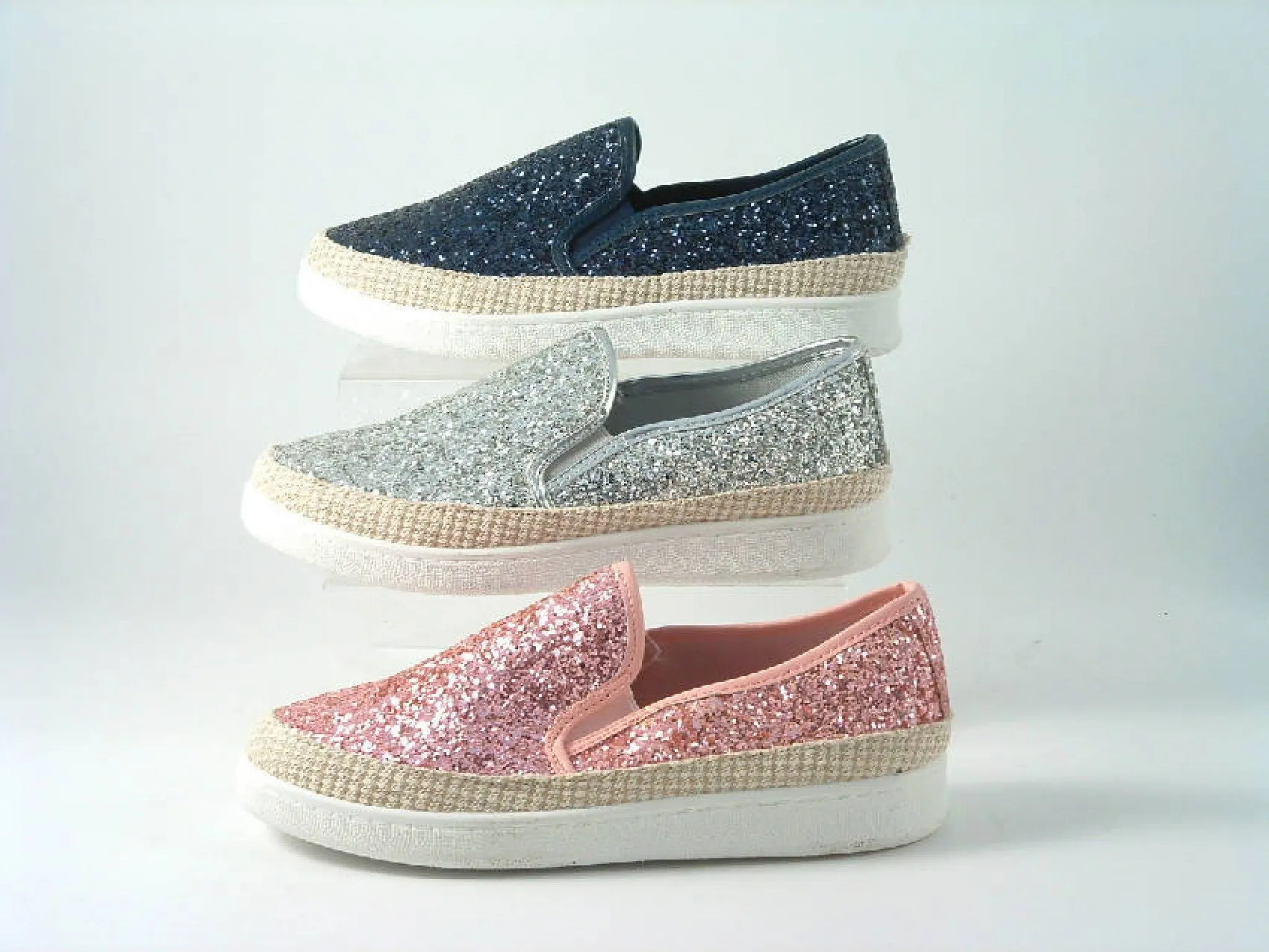 Glitz Shoes Glitter Espadrille Casuals Colours