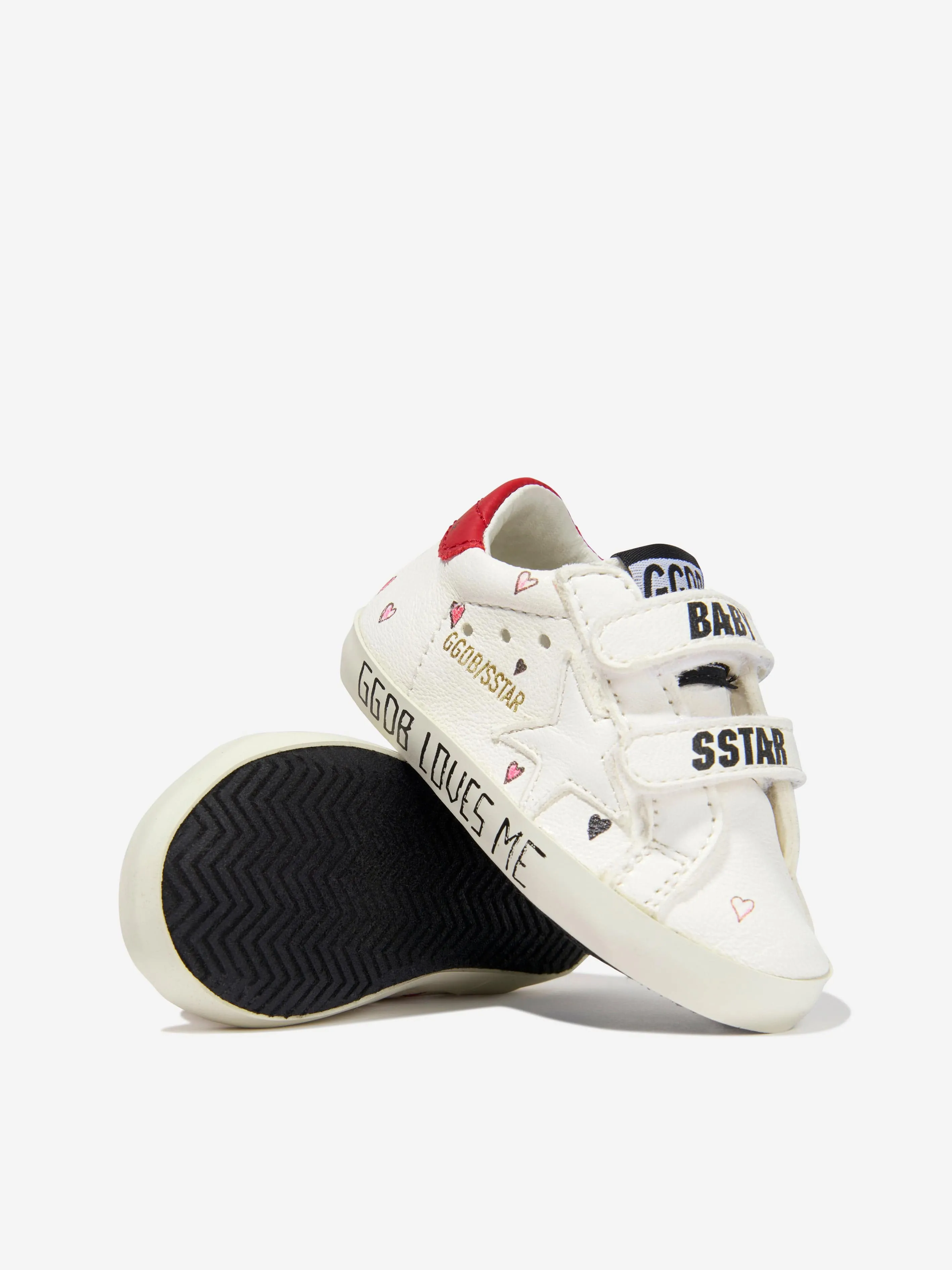 Golden Goose Baby Girls Leather Hearts And Star Trainers