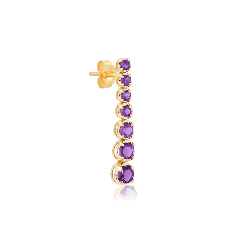 Graduated Amethyst Tennis Studs