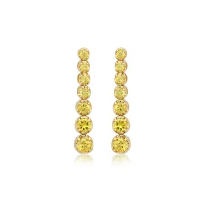 Graduated Yellow Sapphire Tennis Studs