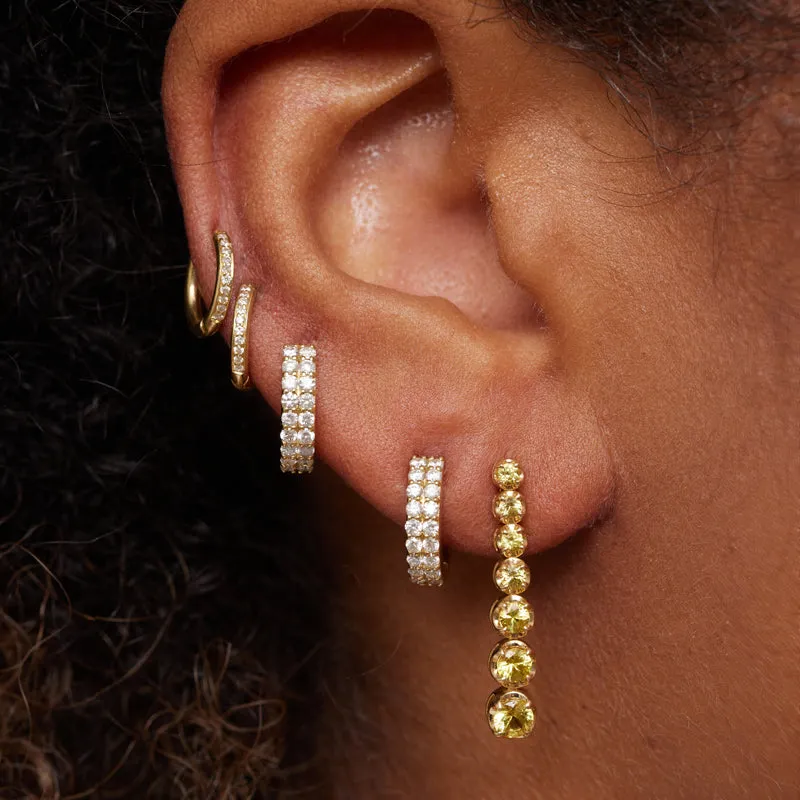 Graduated Yellow Sapphire Tennis Studs