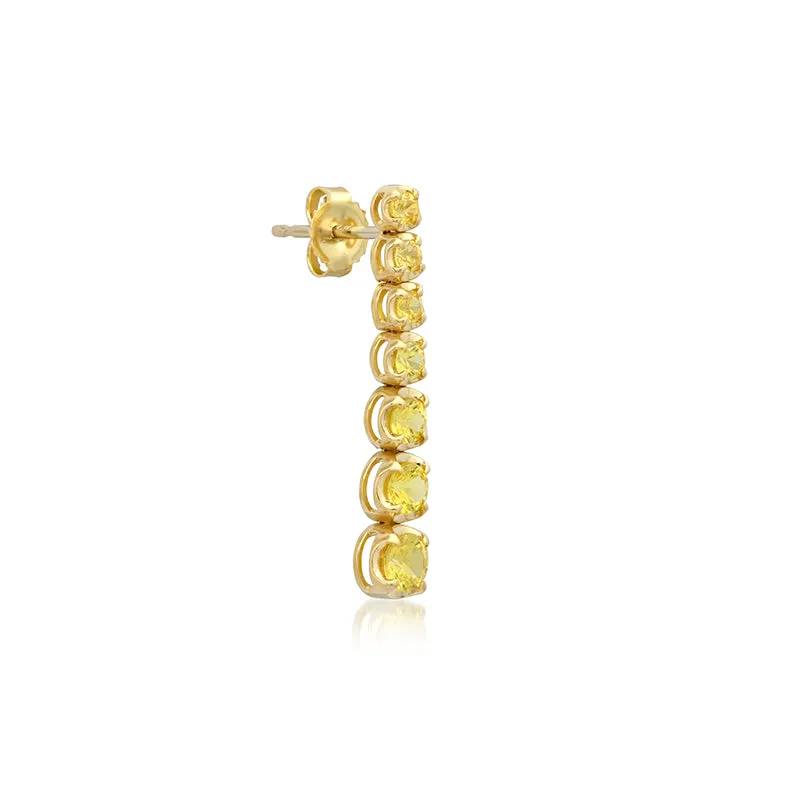 Graduated Yellow Sapphire Tennis Studs