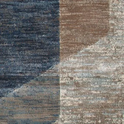 Gray/Blue/Natural Geometric Area Rug, 8x10